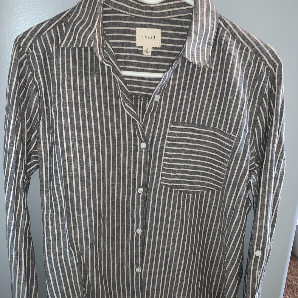 striped button up